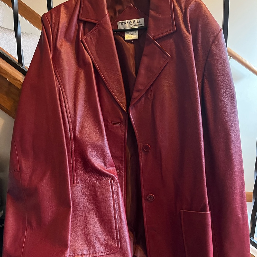 Women's Red Leather Jacket